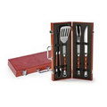 4 Piece Rosewood Handle Grill Set